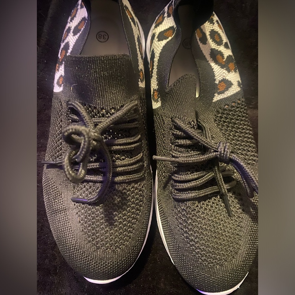 Black and leopard shoes